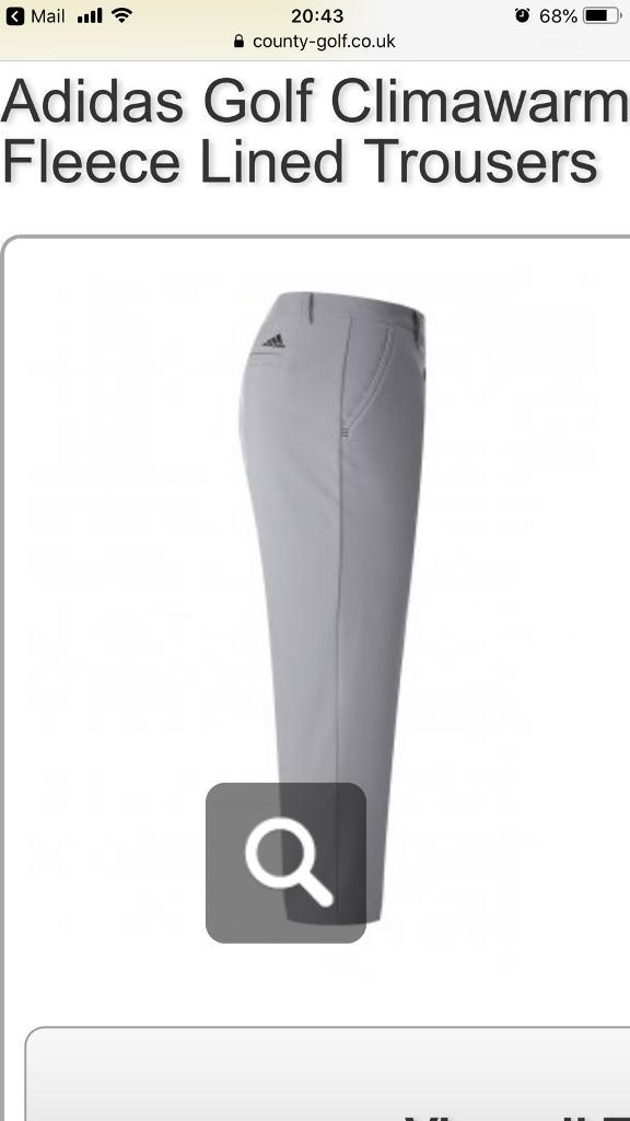 adidas golf climawarm fleece lined trousers